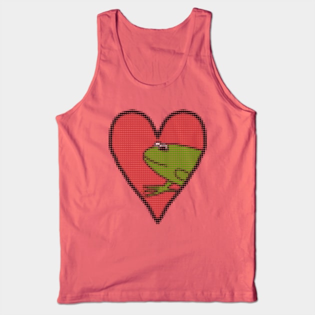 My Valentines Day Frog Love Heart Filled with Hearts Tank Top by ellenhenryart